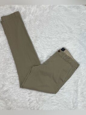 J. Crew Flex Driggs Chino Khaki Pants Size 32x34 Preppy Office Slim Straight